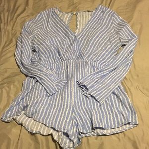 Blue Striped Romper